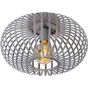 Manuela - Flush Ceiling Light - Ø39.5cm- 1xE27 - Grey - Lucide