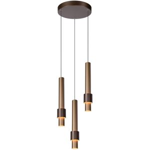 Margary Modern Pendant light - Ø28cm - led Dim. - 3x4W 2700K - Coffee - Lucide