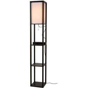 Menno - Floor lamp - 1xE27 - With wireless charger - Black - Lucide