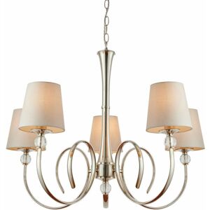 LOOPS Luxury Hanging Ceiling Pendant Light Bright Nickel Marble Silk 5 Lamp Chandelier