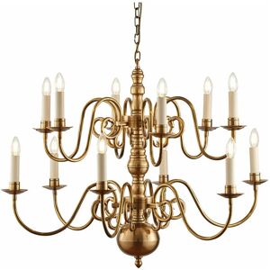 LOOPS Luxury Hanging Ceiling Pendant Light Traditional 12 Lamp Solid Brass Chandelier