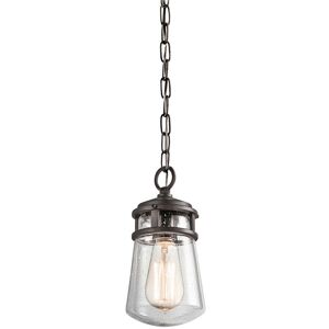 Lyndon - 1 Light Small Outdoor Ceiling Chain Lantern Architectural Bronze, E27 - Elstead