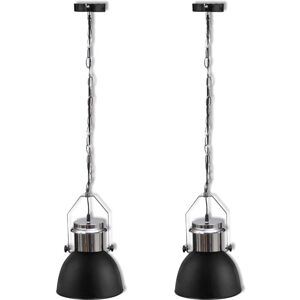 BERKFIELD HOME Mayfair Ceiling Lamp 2 pcs Height-adjustable Modern Black Metal