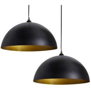 BERKFIELD HOME Mayfair Ceiling Lamp 2 pcs Height-adjustable Semi-spherical Black