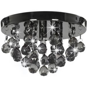 Berkfield Home - Mayfair Ceiling Lamp with Smoky Beads Black Round G9