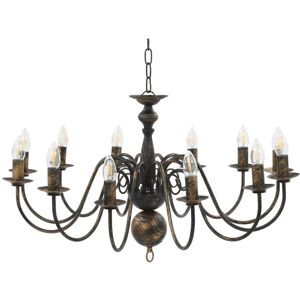 Berkfield Home - Mayfair Chandelier Antique Black 12 x E14 Bulbs