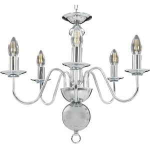 Berkfield Home - Mayfair Chandelier Silver 5 x E14 Bulbs