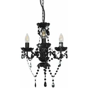 BERKFIELD HOME Mayfair Chandelier with Beads Black Round 3 x E14