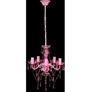 BERKFIELD HOME Mayfair Crystal Light 5 Bulbs Pink