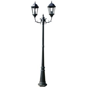 BERKFIELD HOME Mayfair Garden Light Post 2-arms 230 cm Dark Green/Black Aluminium