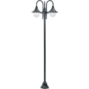 BERKFIELD HOME Mayfair Garden Post Light E27 220 cm Aluminium 3-Lantern Dark Green