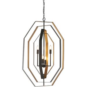 Macerata 4 Light Ceiling Pendant Aged Bronze Effect & Antique Gold Paint - Merano