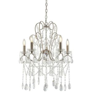 Taranto Multi Arm Lamp Pendant Ceiling Lamp, Aged Silver Paint, Cut Glass - Merano