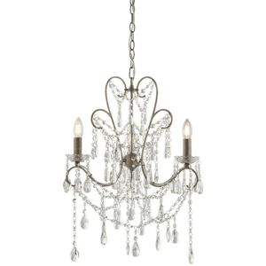 Taranto Multi Arm Lamp Pendant Ceiling Lamp, Aged Silver Paint, Cut Glass - Merano