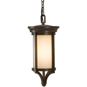 Merrill - 1 Light Small Outdoor Ceiling Chain Lantern Heritage Bronze, E27 - Elstead