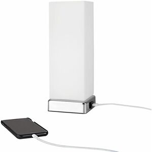 Valuelights - Chrome & Frosted Glass Bedside Touch Dimmer Table Lamp + usb Charging Port - Add led Bulbs
