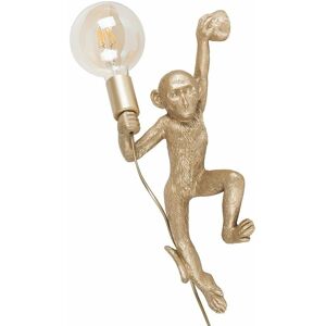 VALUELIGHTS Monkey Wall Light Fitting Holding Light Bulb - Gold - Including led Bulb