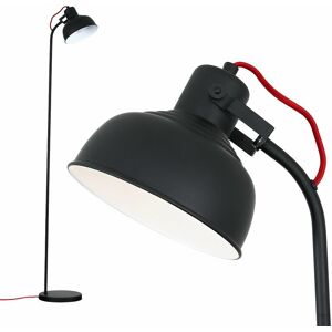 VALUELIGHTS Stylish Spotlight Floor Lamp Red Wire Black Head - No Bulb