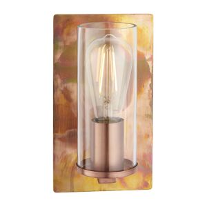 Palermo Wall Lamp Copper Patina Plate & Clear Glass - Merano