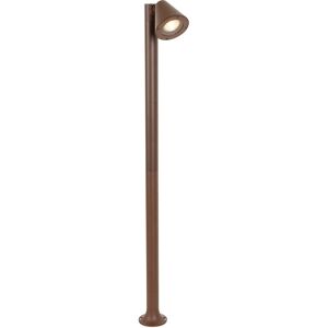 QAZQA Modern outdoor post rust brown 100 cm IP44 adjustable - Ciara - Brown-Rust