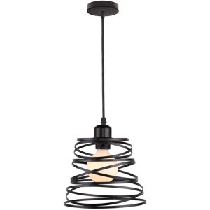 WOTTES Modern Pendant Light Fixture Spiral Cage Hanging Ceiling Lamp Black Chandelier