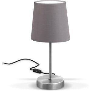 Héloise - modern design table lamp, gray fabric, matt nickel metal base, for E14 led bulb, IP20