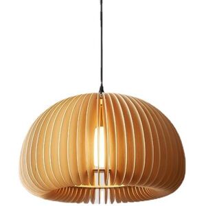 DENUOTOP Modern Farmhouse Rattan Pendant Lamp Round Chandelier Retro Bamboo Ceiling Light Fixture Bar Cafe Office Tea Room Hanging Lamp for Clothes Stairwell