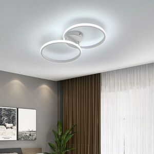 Goeco - led ceiling light, modern ceiling lamp 42W, double white acrylic ring for bedroom 6000k, 3360 lumens living room, office at the office