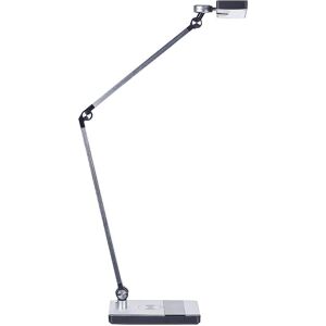 Beliani - Modern led Desk Lamp Metal with Base Touch Switch Wireless Charger Office Study Silver Lacerta - Silver