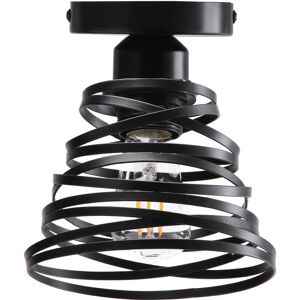 WOTTES E27 Modern Ceiling Light Metal Spiral Ceiling Lamp Shade Indoor Pendant Light Black