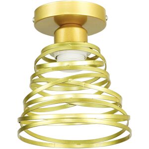 WOTTES E27 Modern Ceiling Light Metal Spiral Ceiling Lamp Shade Indoor Pendant Light Gold