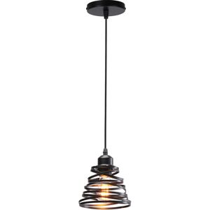 WOTTES Modern Ceiling Pendant Light Spiral Chandelier Lampshade Indoor Hanging Lamp Black