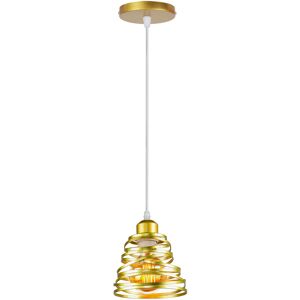WOTTES Modern Ceiling Pendant Light Spiral Chandelier Lampshade Indoor Hanging Lamp Gold