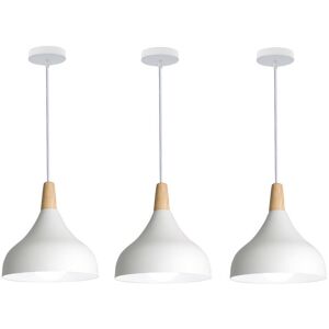 Wottes - Modern Pendant Lamp Simple Indoor Ceiling Hanging Light Adjustable Chandelier 3 Pcs - White