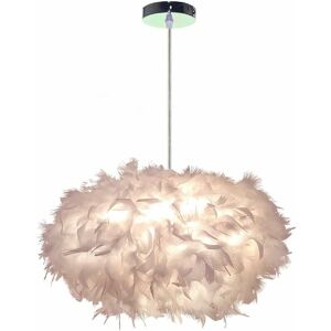 WOTTES Modern Pendant Light White Feather Ceiling Lamp Shade for Kitchen Island Bar Cafe