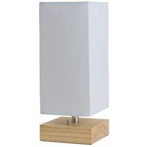 Minisun - Pine Wood & White Bedside Table Lamp With Usb Charging Port 4W led Bulb Warm White