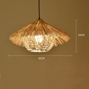 DENUOTOP Led Lamps, Japanese Bamboo Art Pendant Lamps, Living Room Decoration, Bedroom Lamp, Cafe Lamps, Lampshade led Light Bar (Warm Light Color, 40cm)