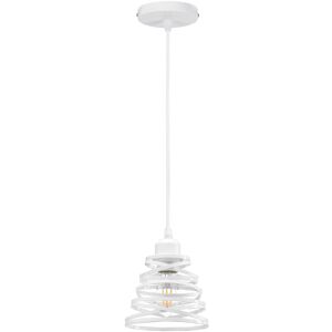 WOTTES Modern Ceiling Pendant Light Spiral Chandelier Lampshade Indoor Hanging Lamp White