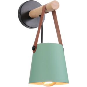 AXHUP Moderne Wall Light Contemporary Industrial Bedside Lamp Lighting Hat Shape wth Belt for Living Room Bedroom Hallway Green
