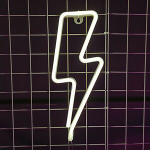 LANGRAY Neon Night Light,LED Lightning Sign Decor Light,Wall Decor for Christmas,Birthday Party,Kids Room, Living Room, Wedding Party Decor, white