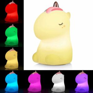 Night Light for Kids, Cute Silicone Night Lamp, Gifts for Girls, Kids, Baby, Room Decor, usb Rechargeable, Color Changing, Tap Control Groofoo