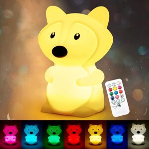 HÉLOISE Night Light for Kids, Fox Nightlight with Remote Control, Kawaii 7 Colors Lamp, Room Decor, usb Rechargeable, Cute Lamp Gifts for Baby, Kids, Little,