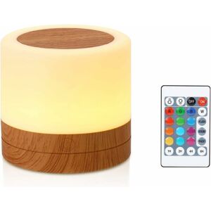 Night Light, Mini Multicolor 360 ° Bedside Lamp, Rechargeable Night Light with Touch Adjustable Brightness Remote Control - Langray