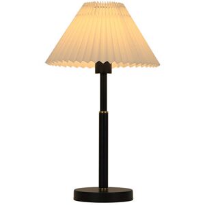 Denuotop - Nordic Pleated Table Lamp E27 White Light Pleated Shade Black Body White Lampshade