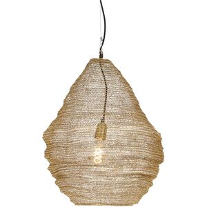 QAZQA Oriental hanging lamp gold 45 cm - Nidum - Gold/Messing