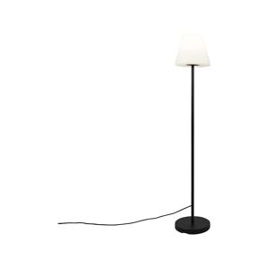 QAZQA Outdoor floor lamp black with white shade IP65 25 cm - Virginia - Black