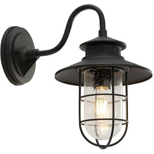 Outdoor Wall Light Kyan dimmable (antique, vintage) in Black made of Metal (1 light source, E27) from Lindby black, clear