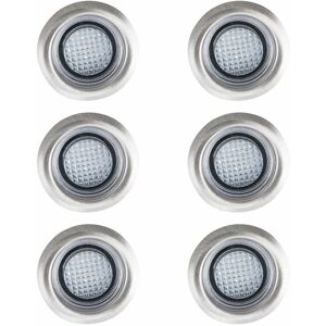 VALUELIGHTS White led Round Garden Decking / Kitchen Plinth IP67 Rated Lights Kit - Pack of 6