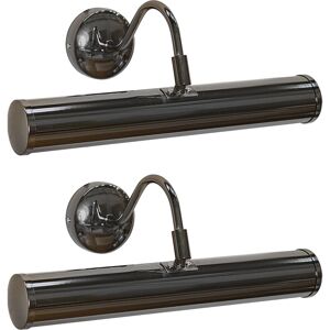 Valuelights - 2 x Traditional Indoor Picture Wall Light Fittings - Black - No Bulb