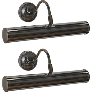 Valuelights - 2 x Traditional Indoor Picture Wall Light Fittings - Black - Including led Bulb